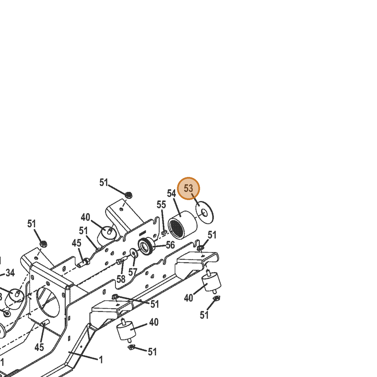 Grasshopper part 774176 — IPL diagram snippet (6x zoom, amber highlight)