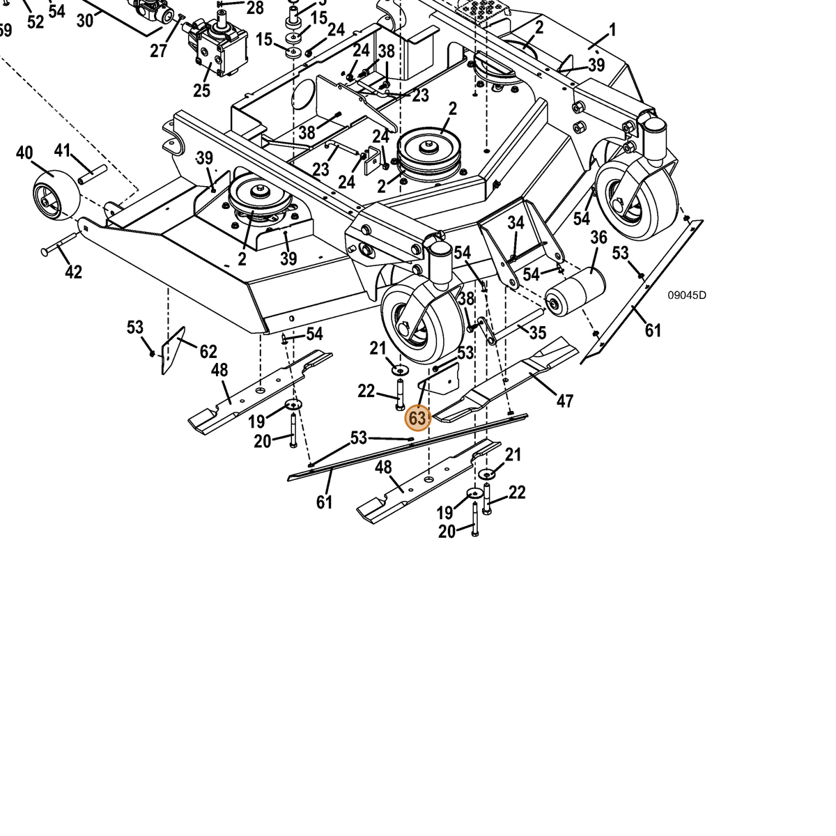 Grasshopper part 774187 — IPL diagram snippet (6x zoom, amber highlight)