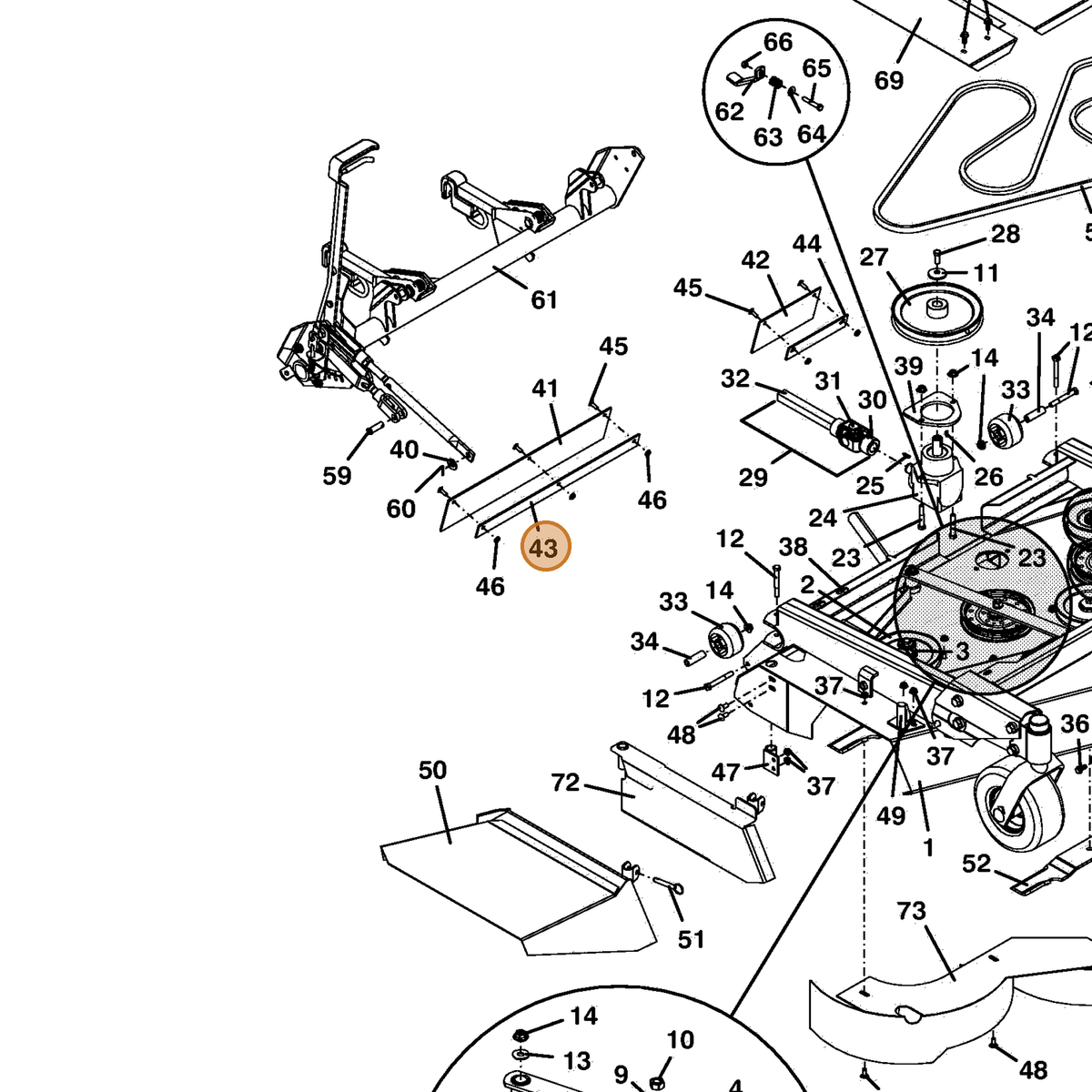 Grasshopper part 774224 — IPL diagram snippet (6x zoom, amber highlight)