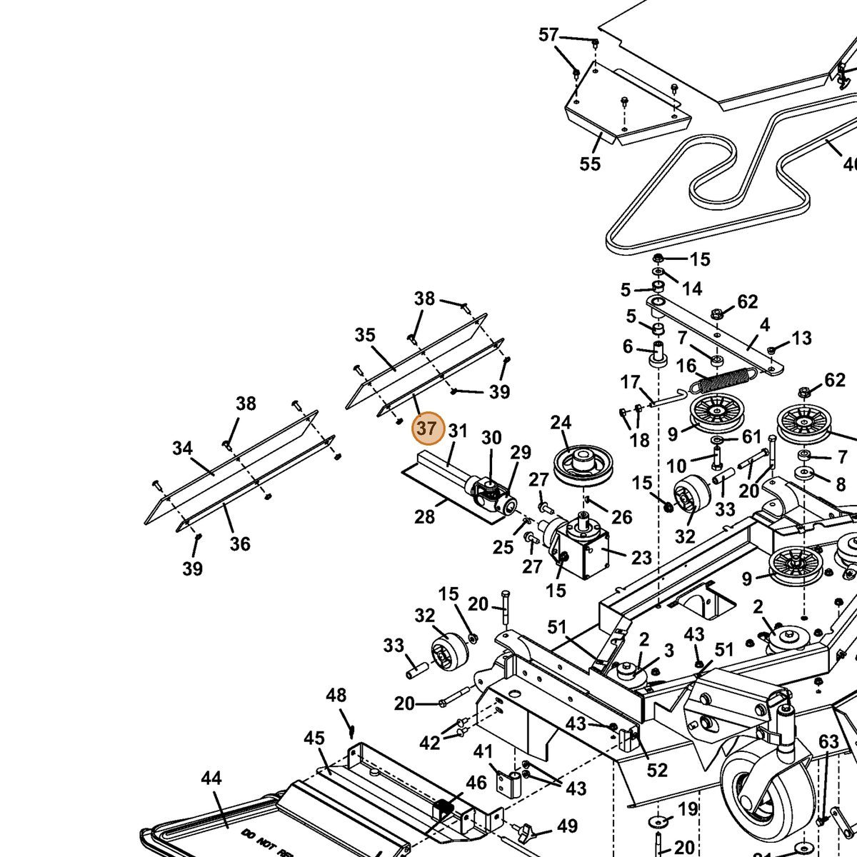 Grasshopper part 774228 — IPL diagram snippet (6x zoom, amber highlight)