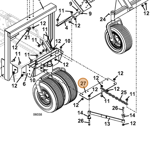 Grasshopper part 774287 — IPL diagram snippet (6x zoom, amber highlight)