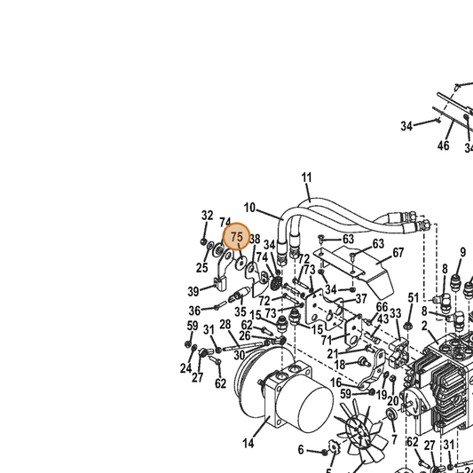 Grasshopper part 774292 — IPL diagram snippet (6x zoom, amber highlight)