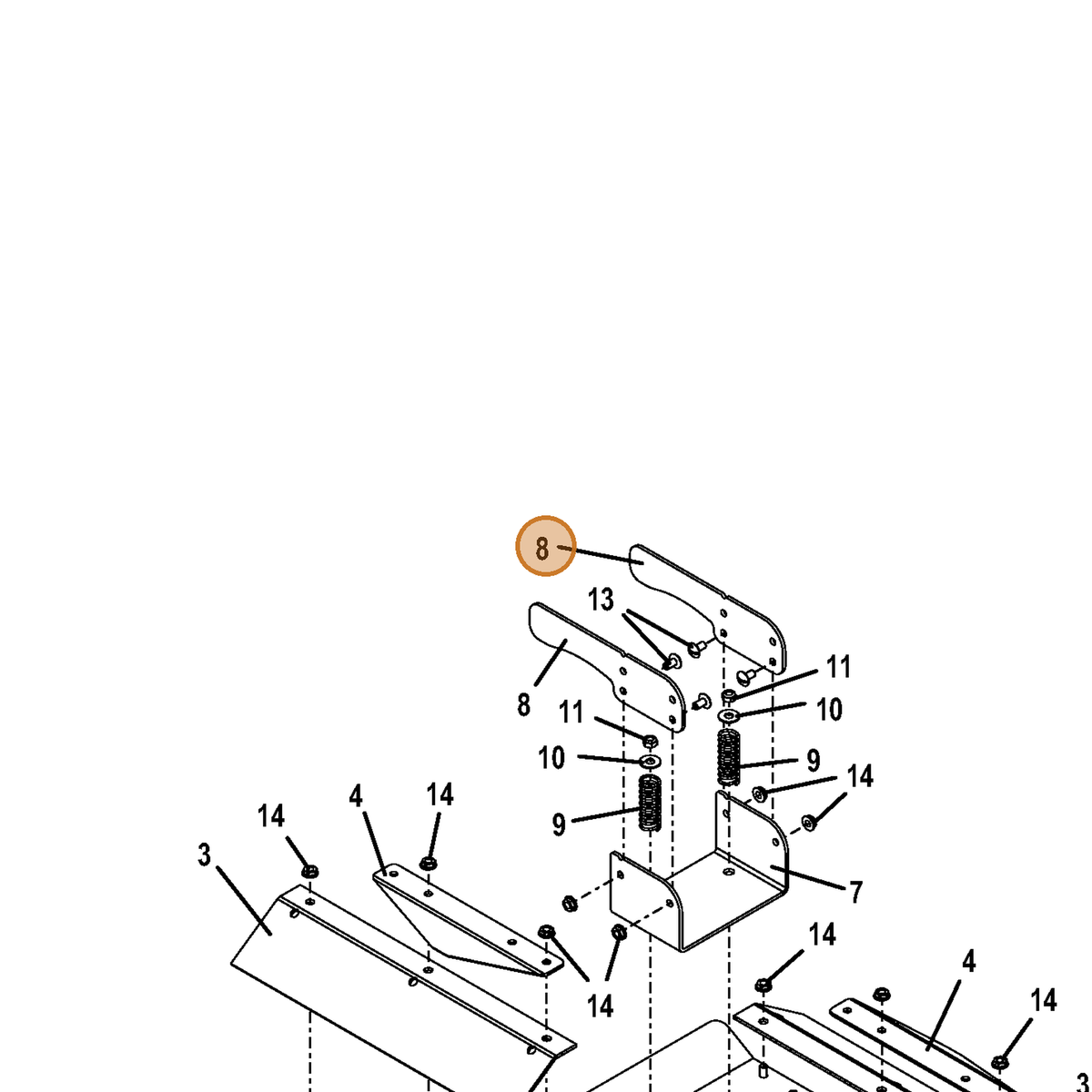 Grasshopper part 774346 — IPL diagram snippet (6x zoom, amber highlight)