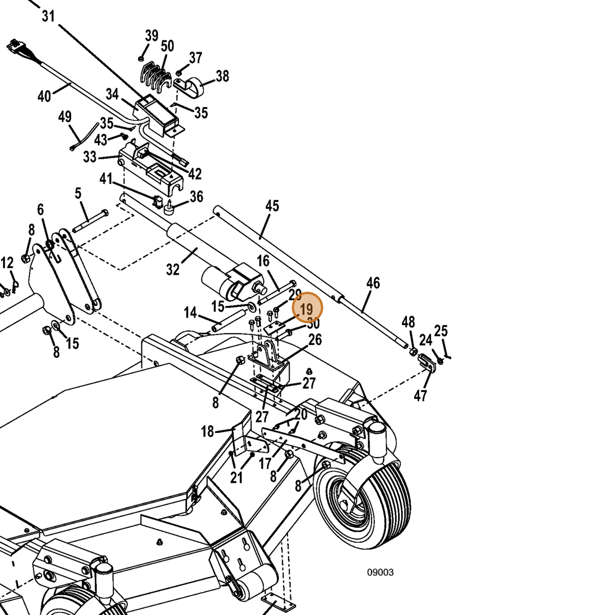 Grasshopper part 774673 — IPL diagram snippet (6x zoom, amber highlight)