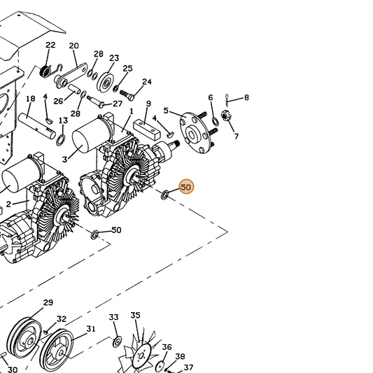 Grasshopper part 775003 — IPL diagram snippet (6x zoom, amber highlight)