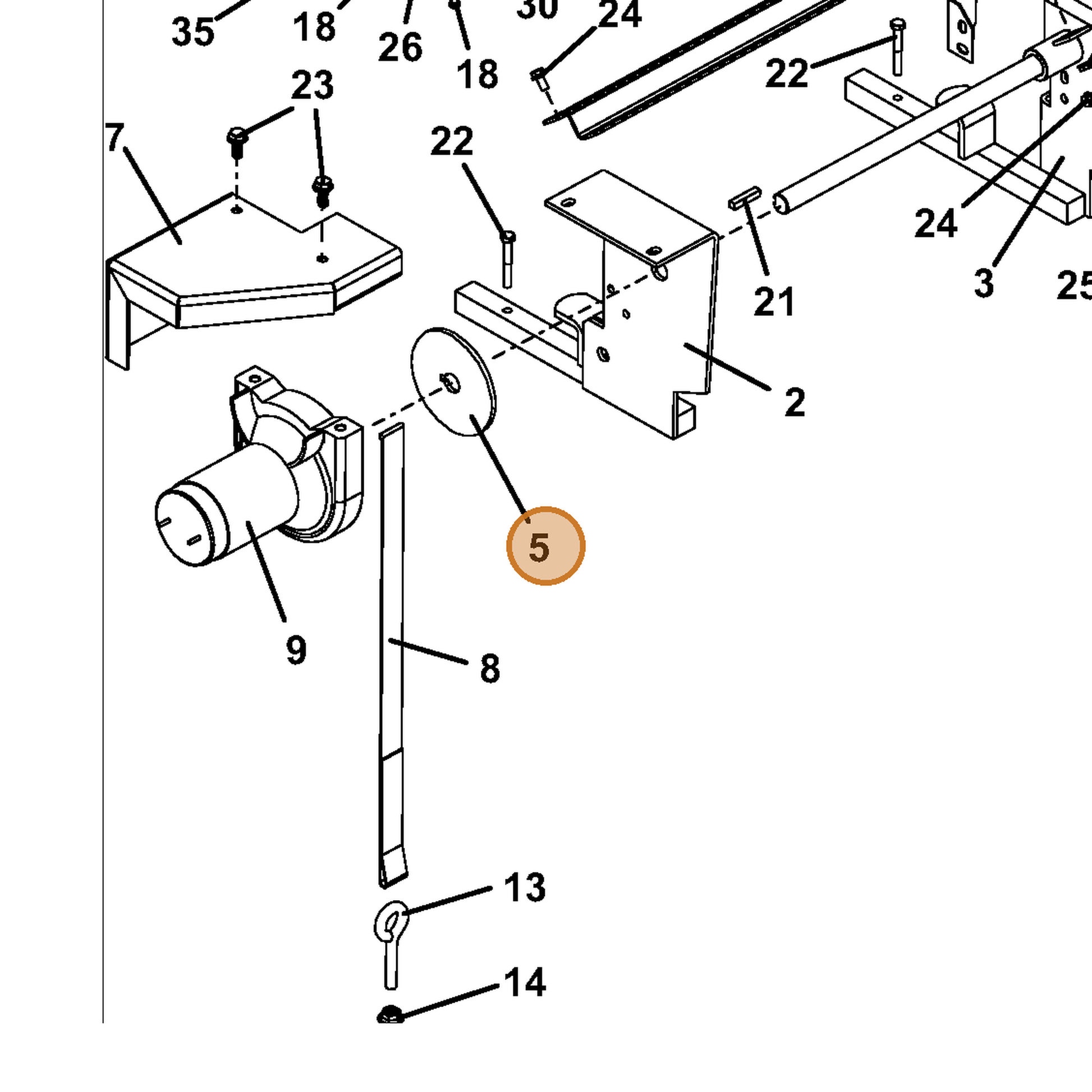 Grasshopper part 775084 — IPL diagram snippet (6x zoom, amber highlight)