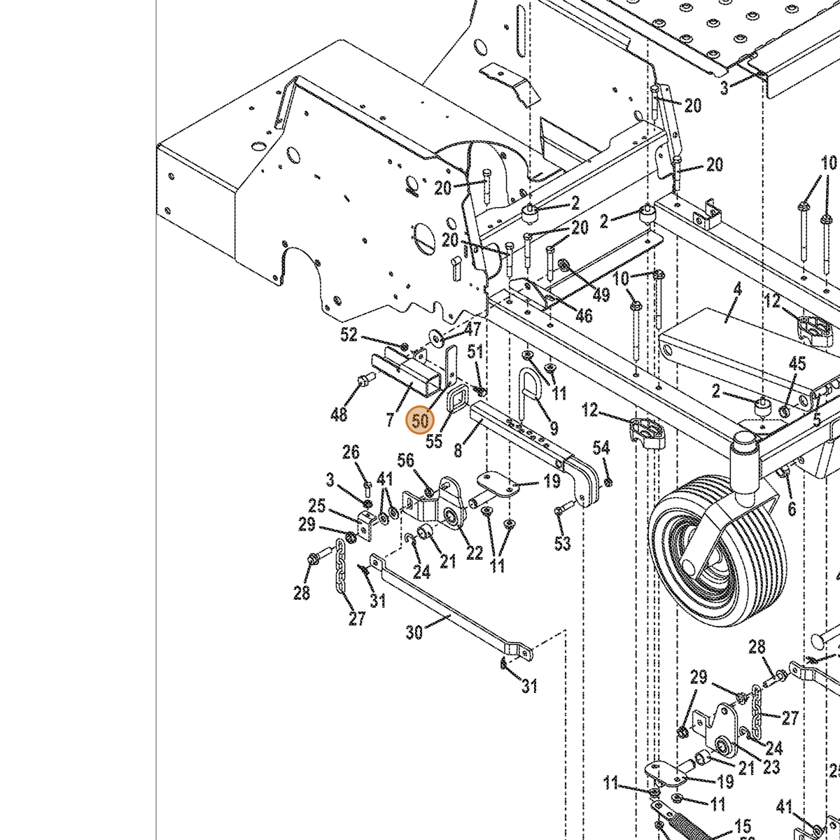 Grasshopper part 775147 — IPL diagram snippet (6x zoom, amber highlight)