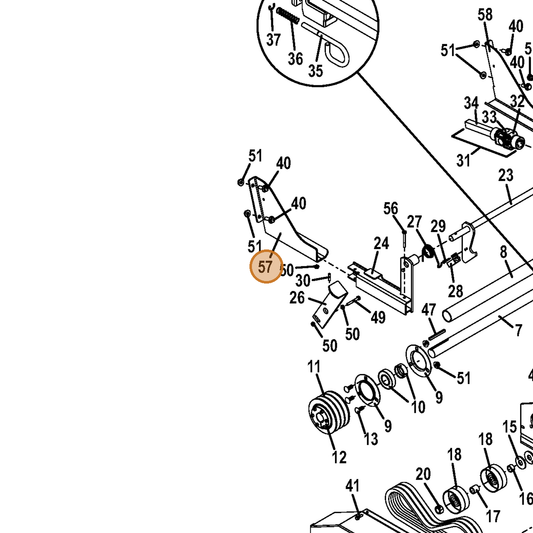 Grasshopper part 775226 — IPL diagram snippet (6x zoom, amber highlight)