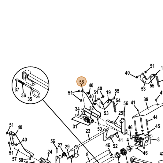 Grasshopper part 775227 — IPL diagram snippet (6x zoom, amber highlight)