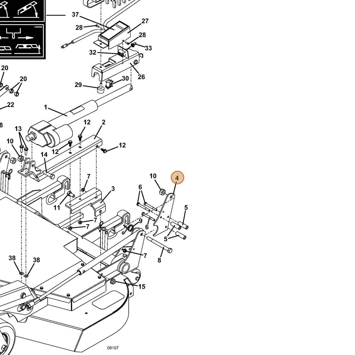 Grasshopper part 776079 — IPL diagram snippet (6x zoom, amber highlight)