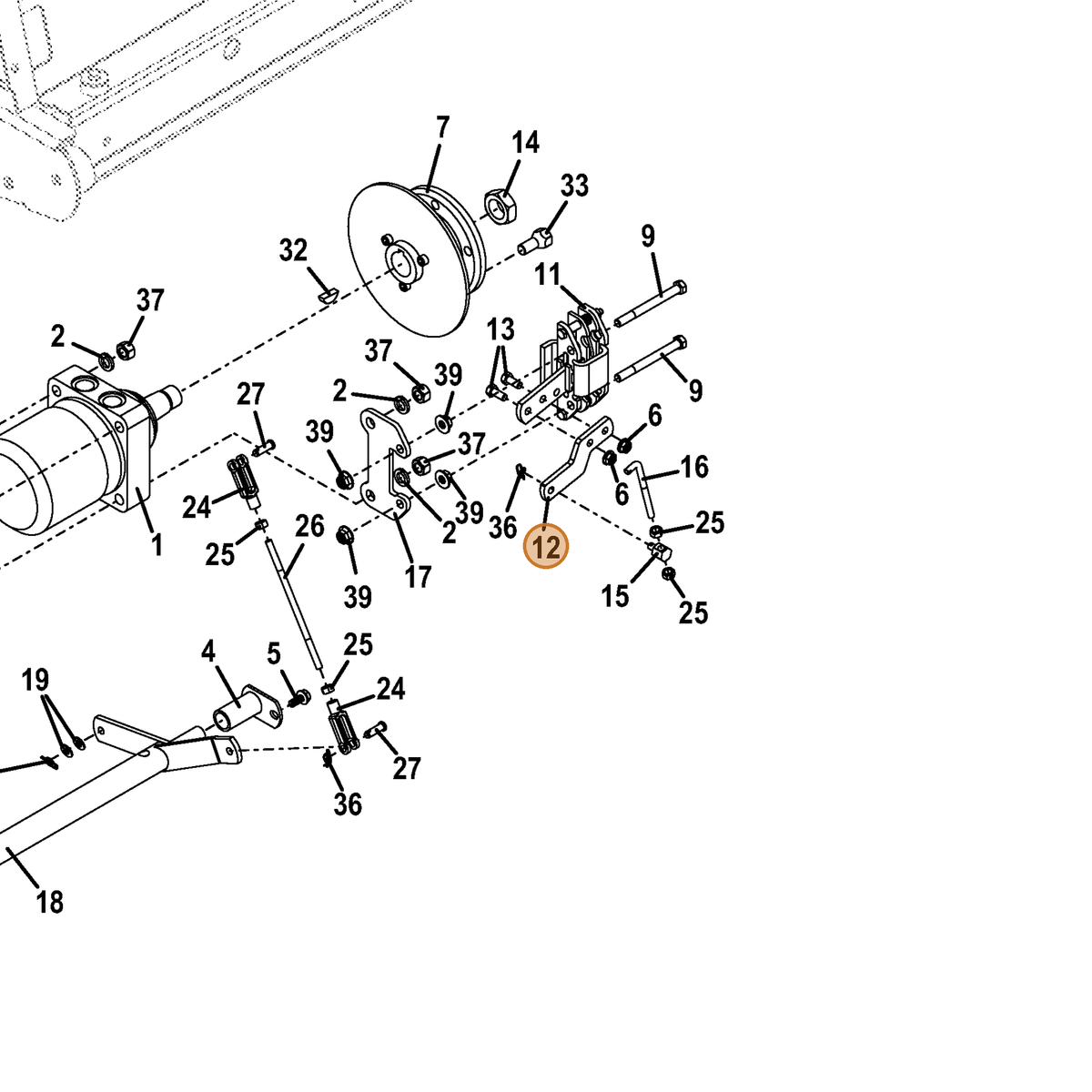 Grasshopper part 776126 — IPL diagram snippet (6x zoom, amber highlight)