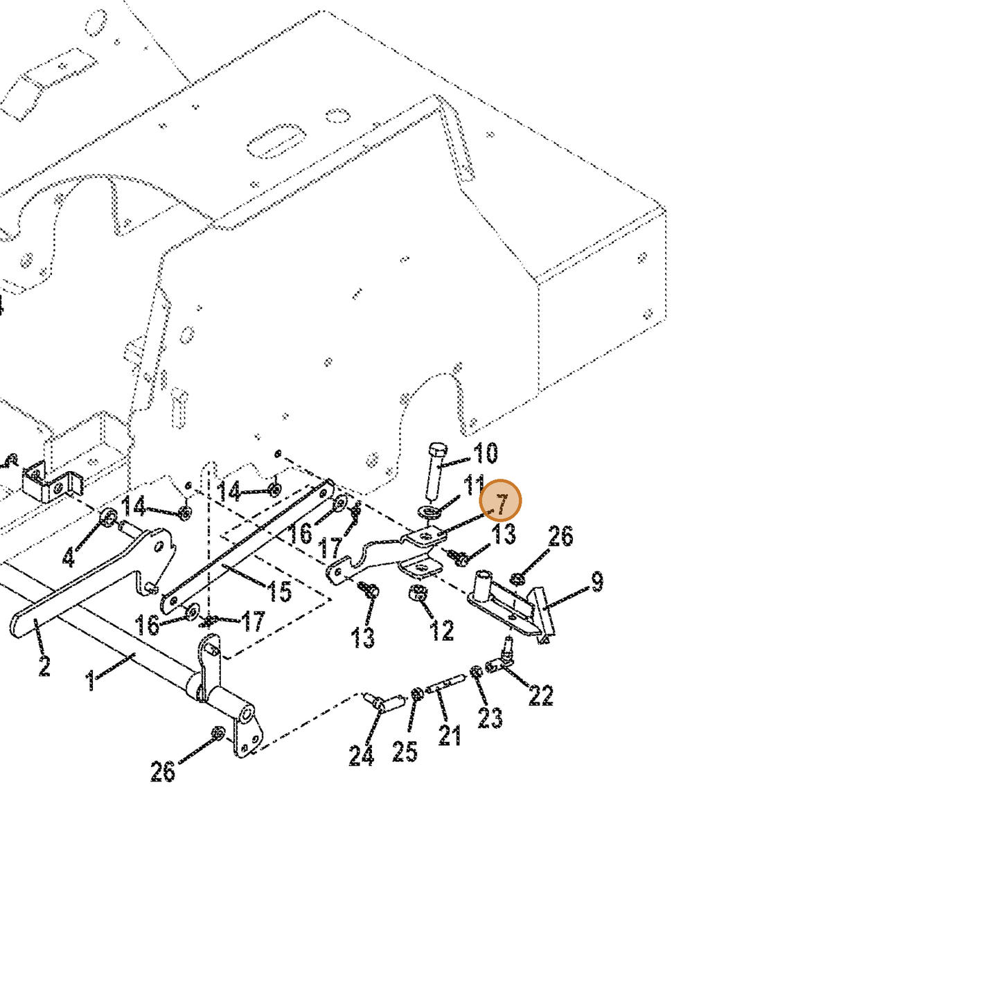 Grasshopper part 776213 — IPL diagram snippet (6x zoom, amber highlight)