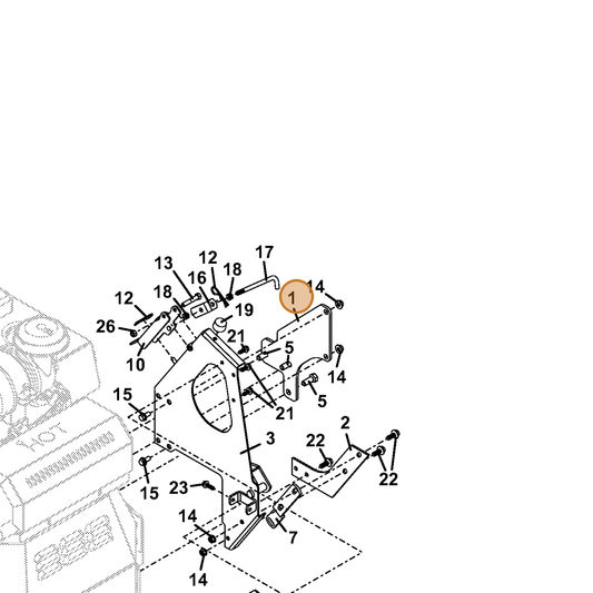 Grasshopper part 776305 — IPL diagram snippet (6x zoom, amber highlight)
