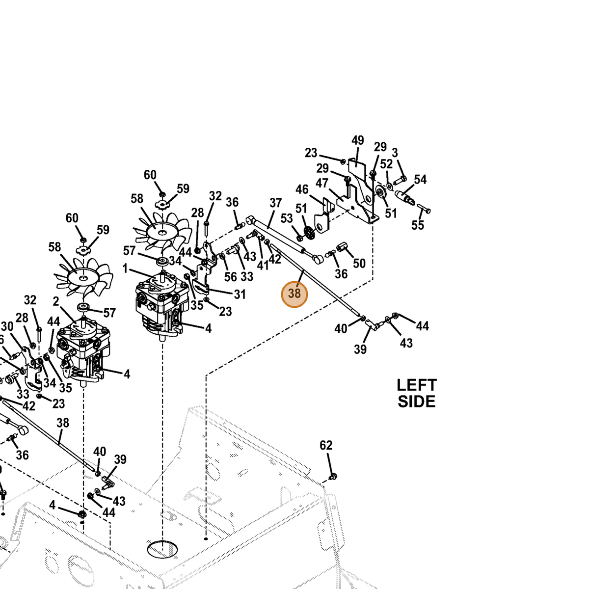 Grasshopper part 780175 — IPL diagram snippet (6x zoom, amber highlight)