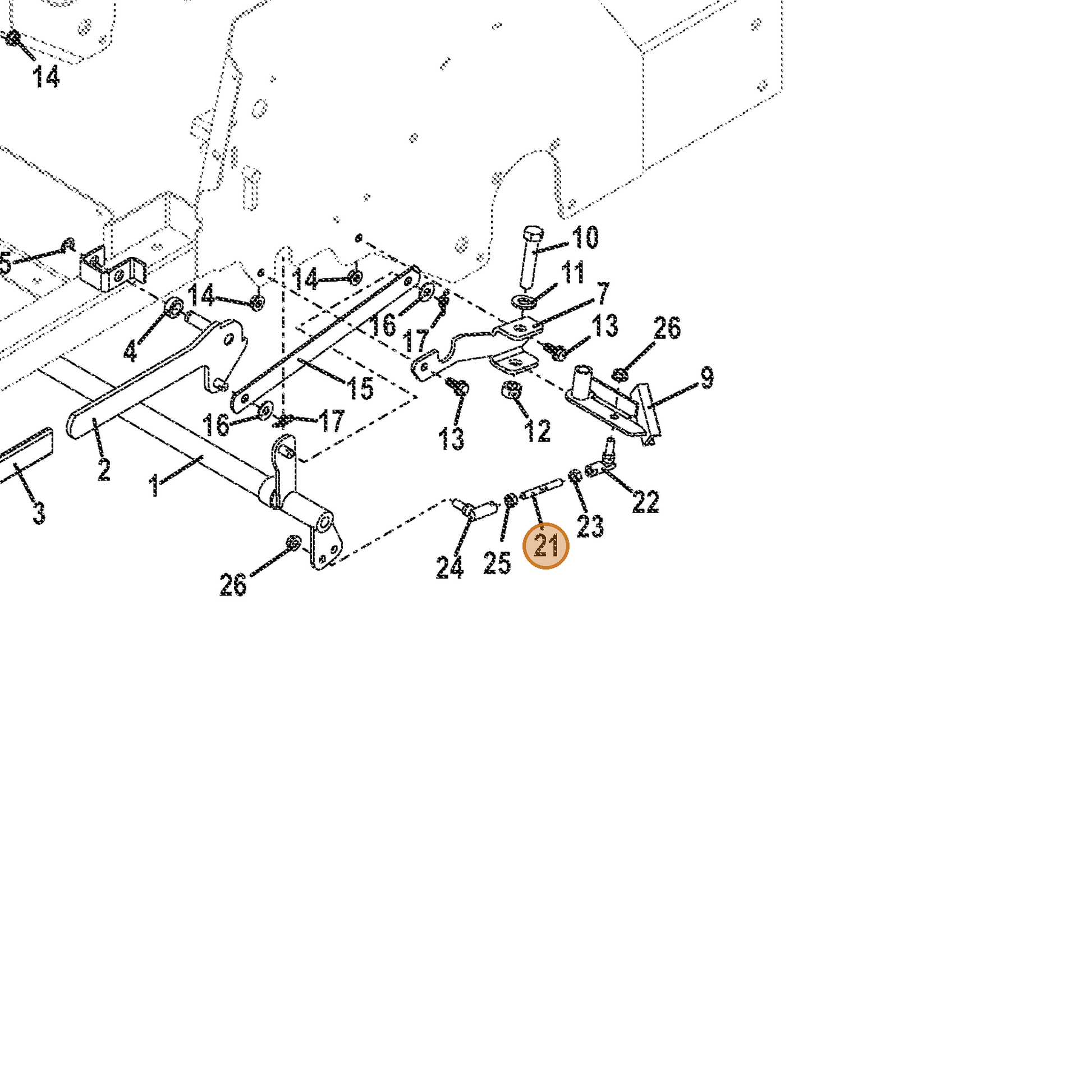 Grasshopper part 780179 — IPL diagram snippet (6x zoom, amber highlight)