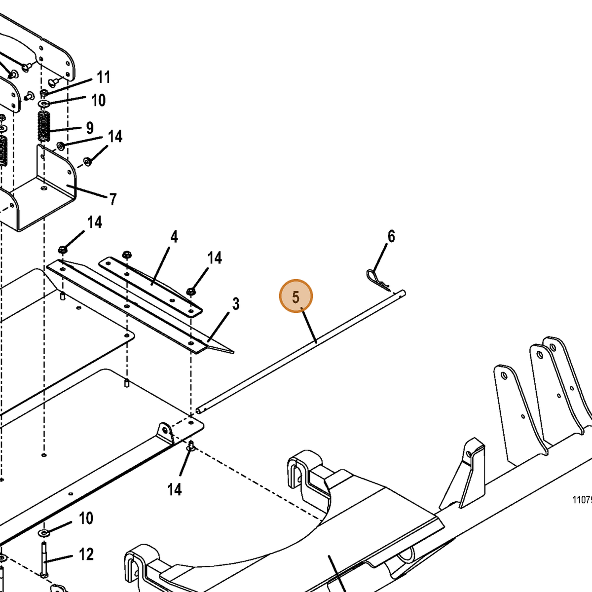Grasshopper part 780425 — IPL diagram snippet (6x zoom, amber highlight)