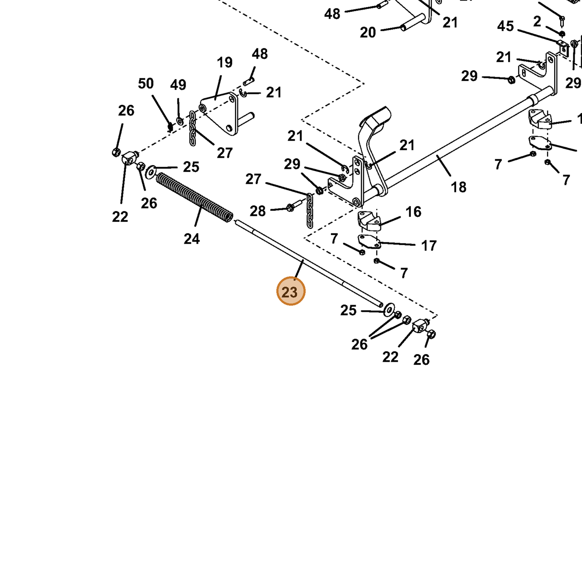 Grasshopper part 780663 — IPL diagram snippet (6x zoom, amber highlight)