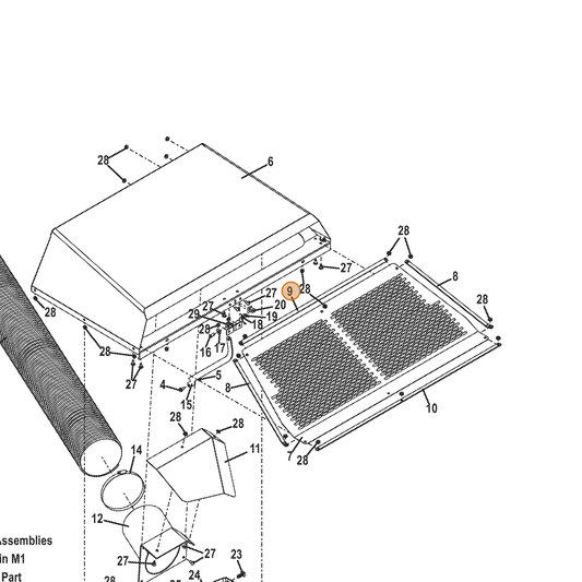Grasshopper part 782311 — IPL diagram snippet (6x zoom, amber highlight)