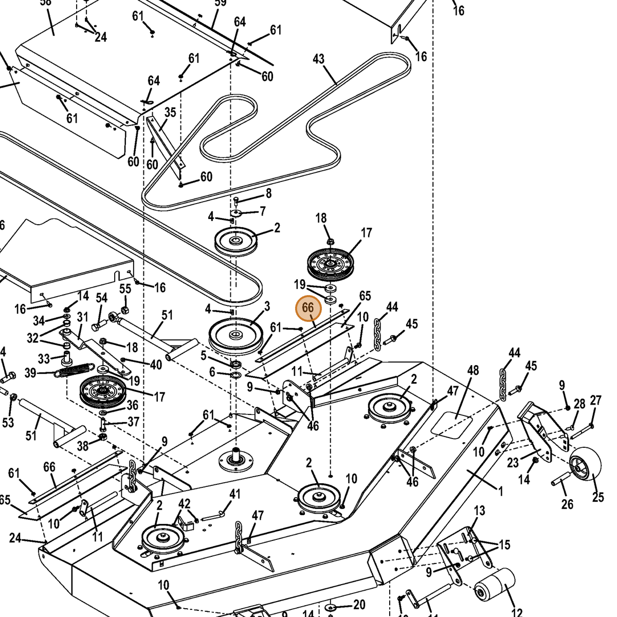 Grasshopper part 782355 — IPL diagram snippet (6x zoom, amber highlight)