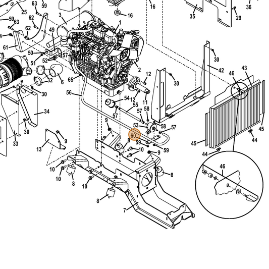 Grasshopper part 782545 — IPL diagram snippet (6x zoom, amber highlight)