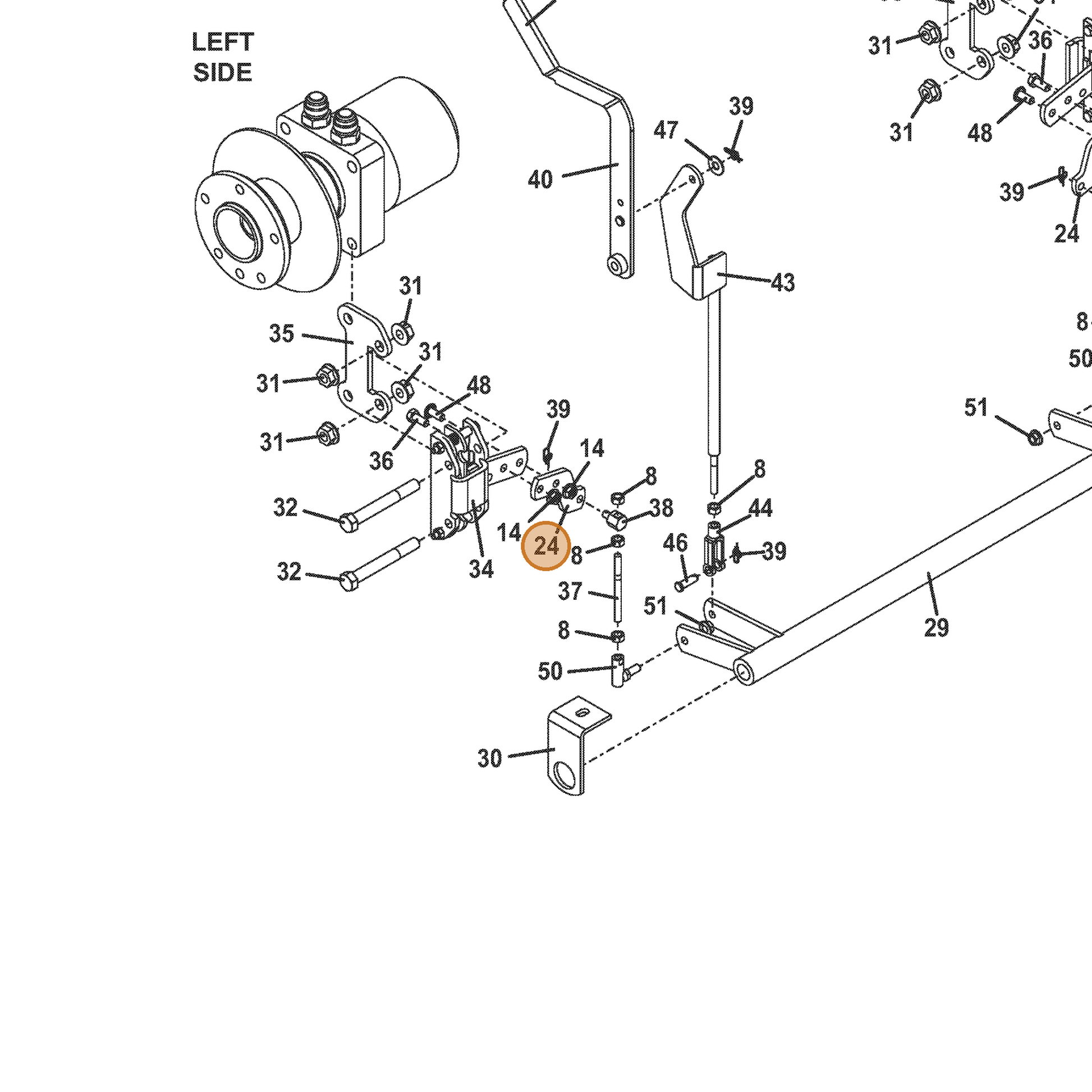 Grasshopper part 782849 — IPL diagram snippet (6x zoom, amber highlight)