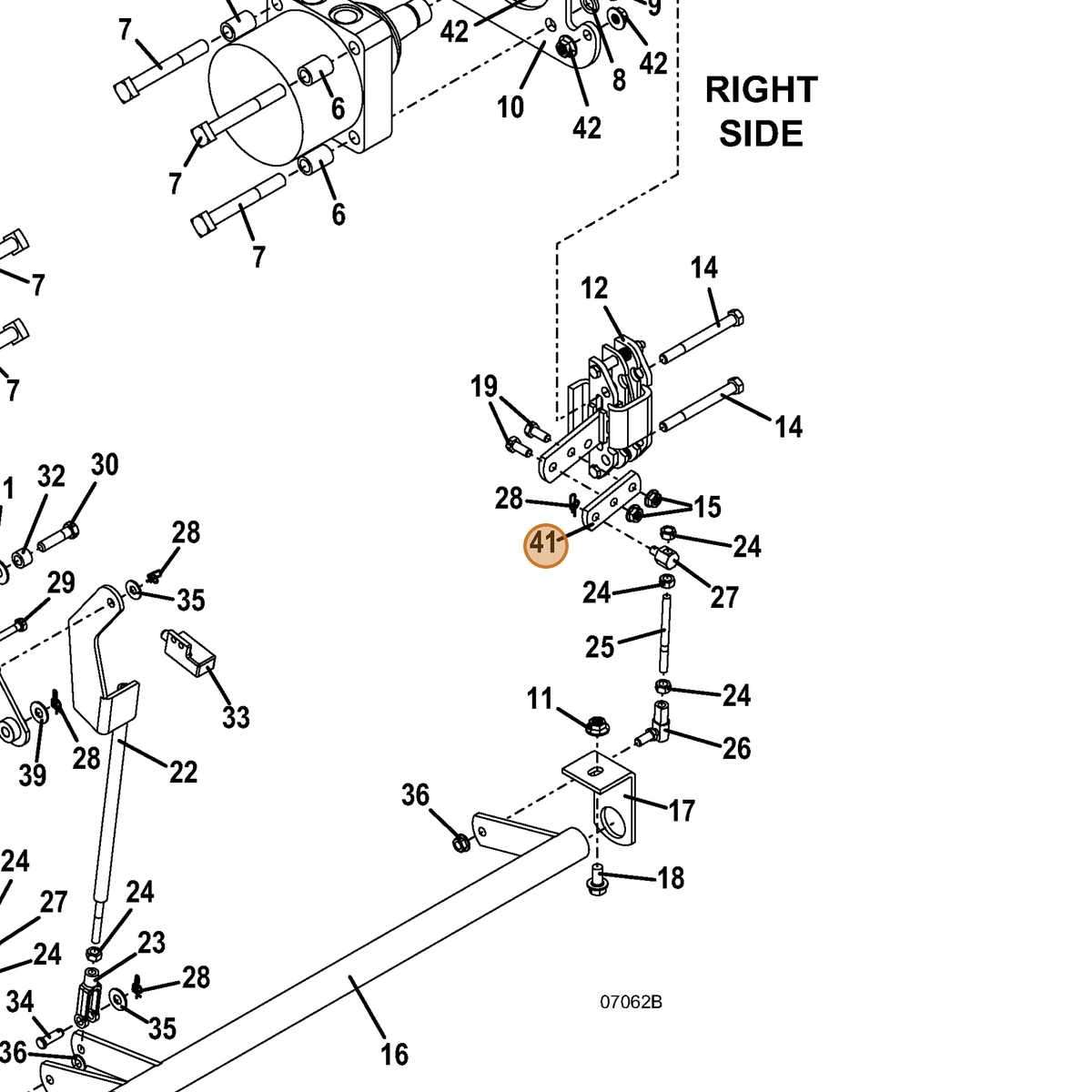 Grasshopper part 782851 — IPL diagram snippet (6x zoom, amber highlight)