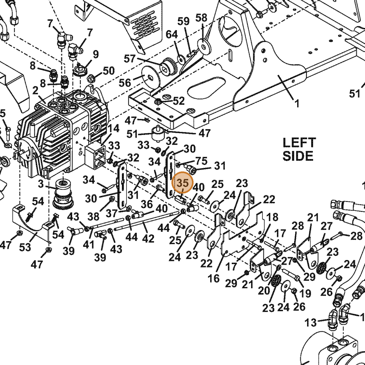 Grasshopper part 783730 — IPL diagram snippet (6x zoom, amber highlight)