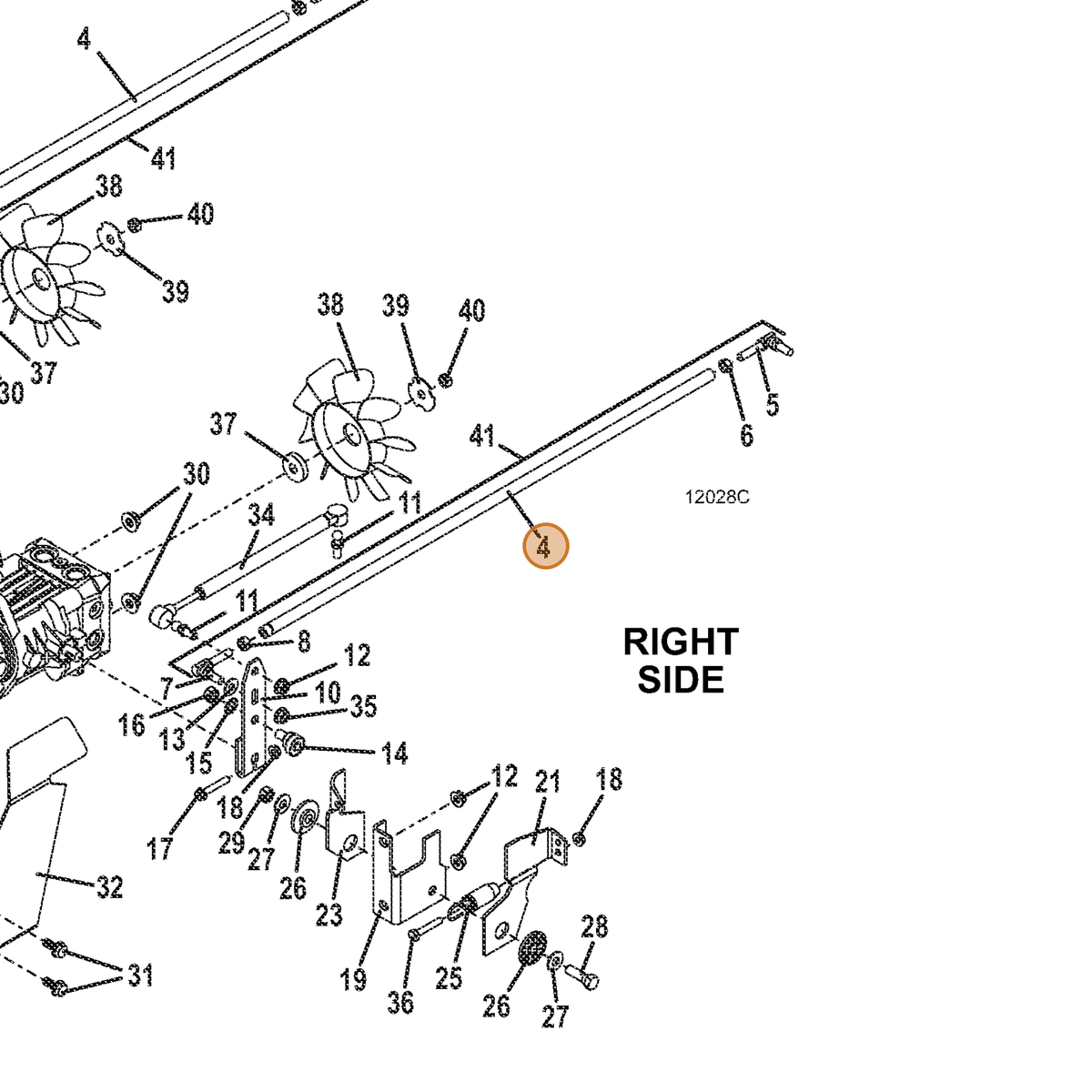 Grasshopper part 784091 — IPL diagram snippet (6x zoom, amber highlight)