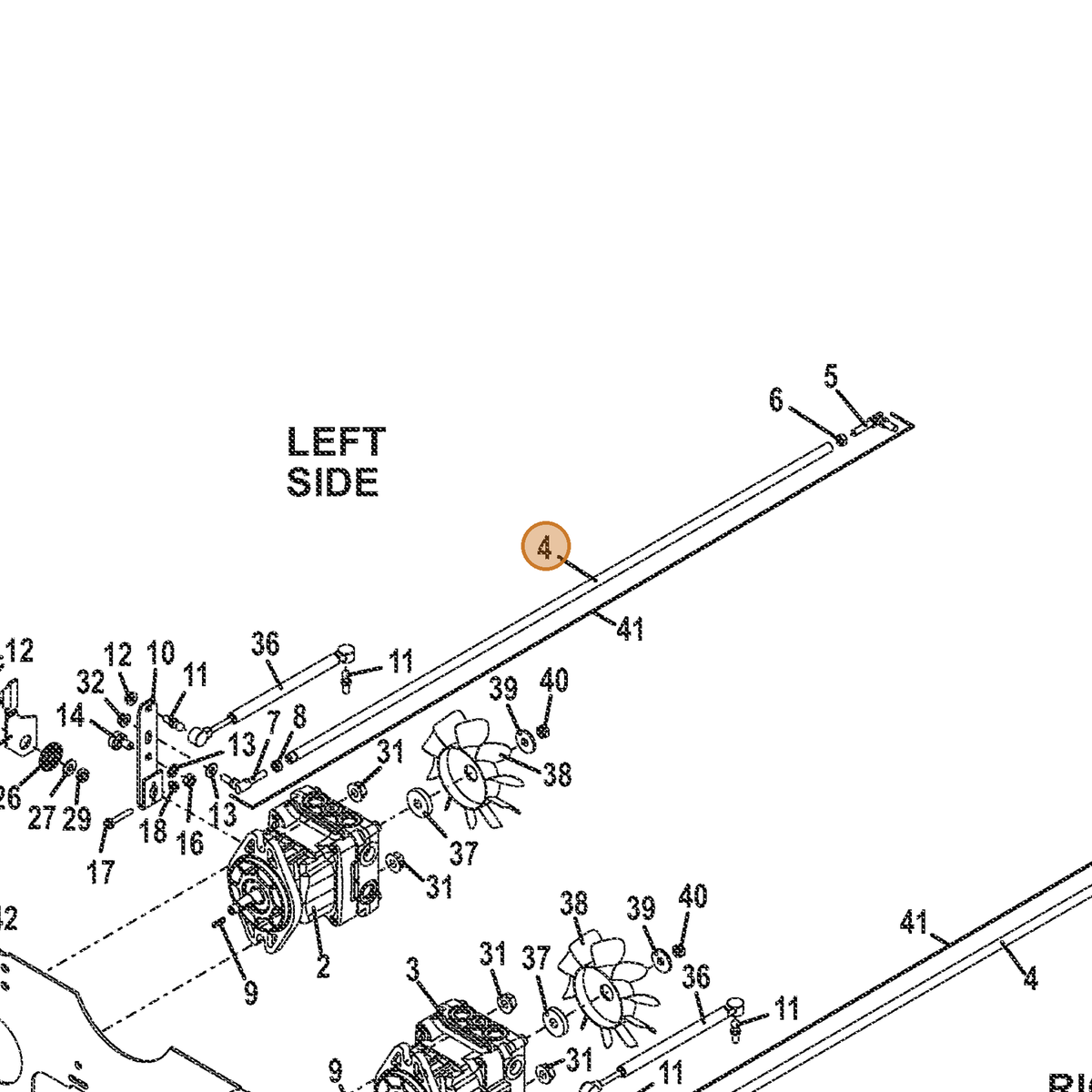 Grasshopper part 784095 — IPL diagram snippet (6x zoom, amber highlight)