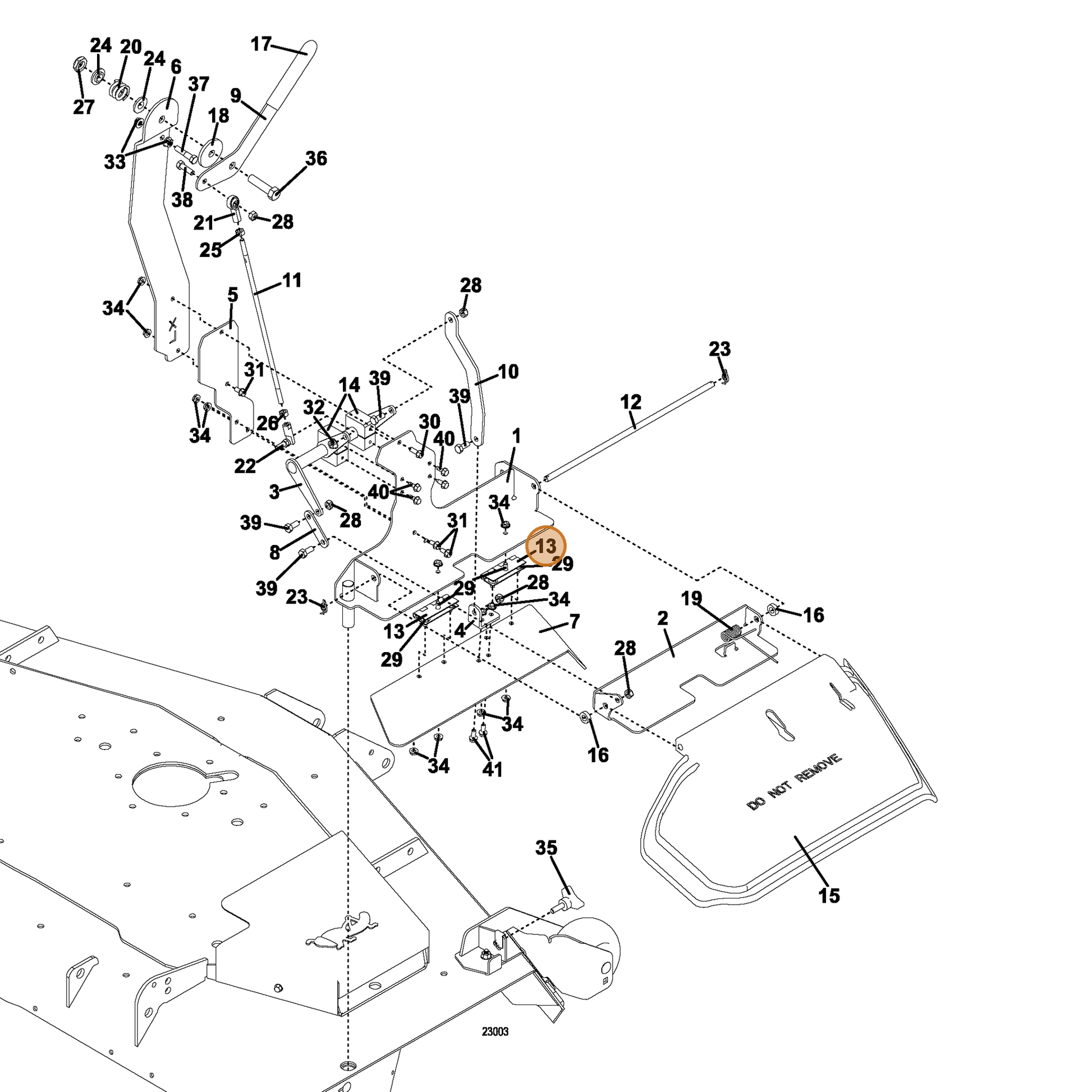 Grasshopper part 820111 — IPL diagram snippet (6x zoom, amber highlight)