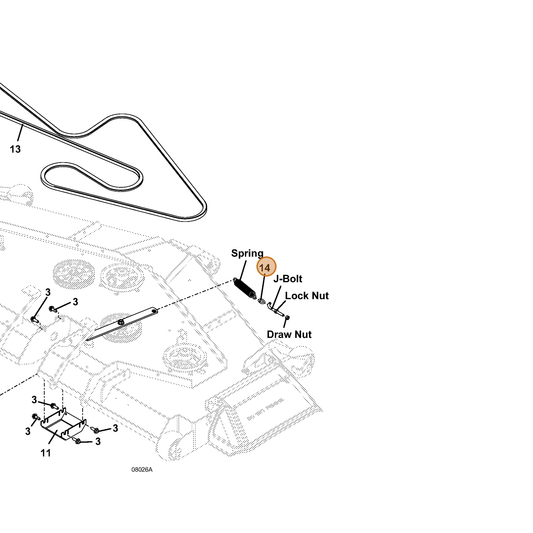 Grasshopper part 820305 — IPL diagram snippet (6x zoom, amber highlight)