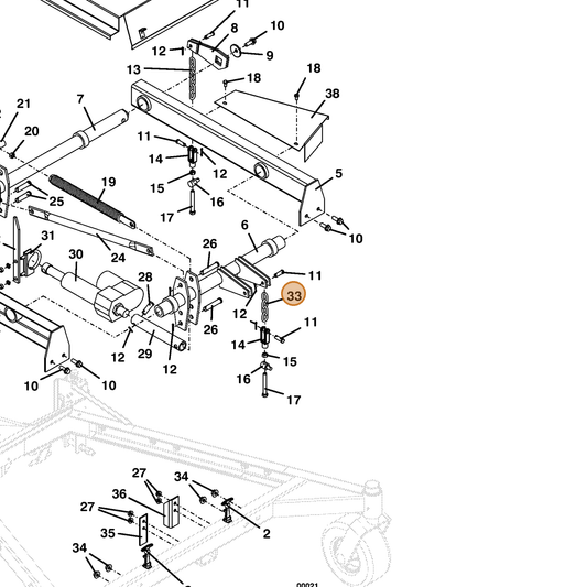 Grasshopper part 820318 — IPL diagram snippet (6x zoom, amber highlight)