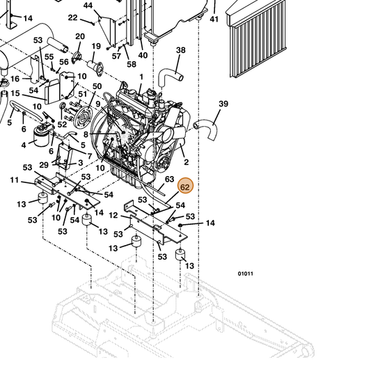Grasshopper part 821718 — IPL diagram snippet (6x zoom, amber highlight)