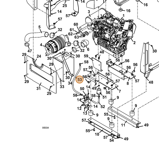 Grasshopper part 821728 — IPL diagram snippet (6x zoom, amber highlight)