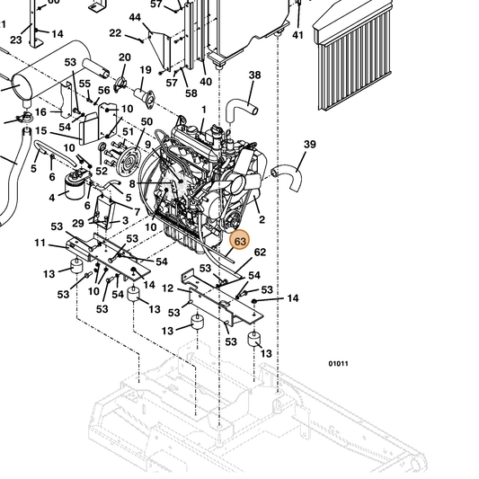 Grasshopper part 821743 — IPL diagram snippet (6x zoom, amber highlight)