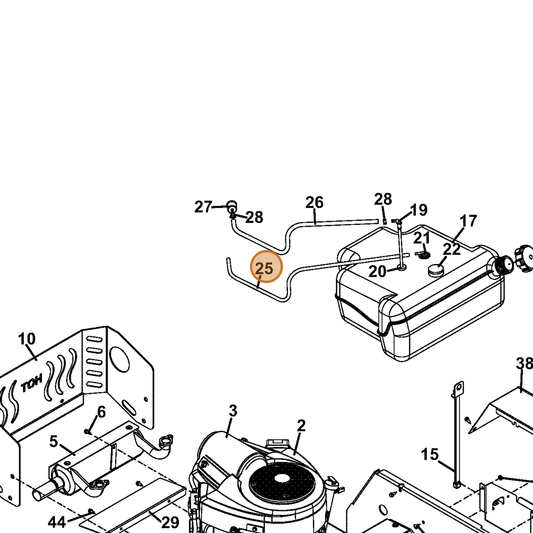 Grasshopper part 821746 — IPL diagram snippet (6x zoom, amber highlight)