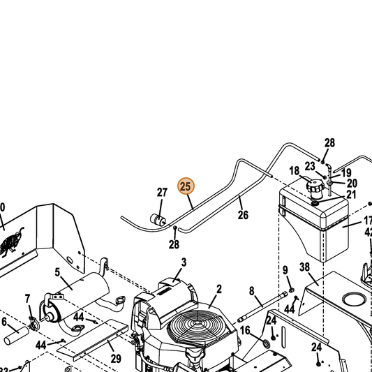 Grasshopper part 821754 — IPL diagram snippet (6x zoom, amber highlight)
