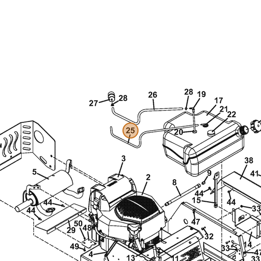 Grasshopper part 821761 — IPL diagram snippet (6x zoom, amber highlight)