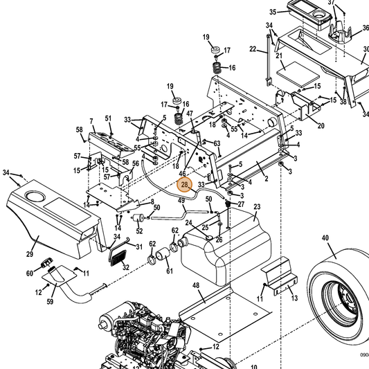 Grasshopper part 821763 — IPL diagram snippet (6x zoom, amber highlight)