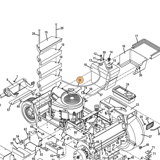 Grasshopper part 821764 — IPL diagram snippet (6x zoom, amber highlight)