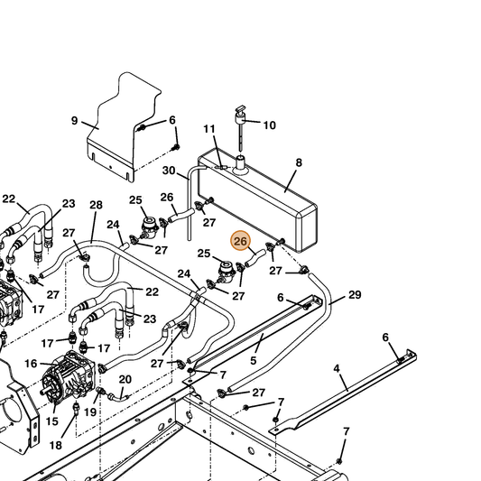 Grasshopper part 821778 — IPL diagram snippet (6x zoom, amber highlight)
