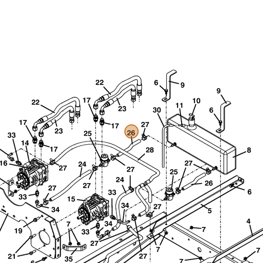 Grasshopper part 821780 — IPL diagram snippet (6x zoom, amber highlight)