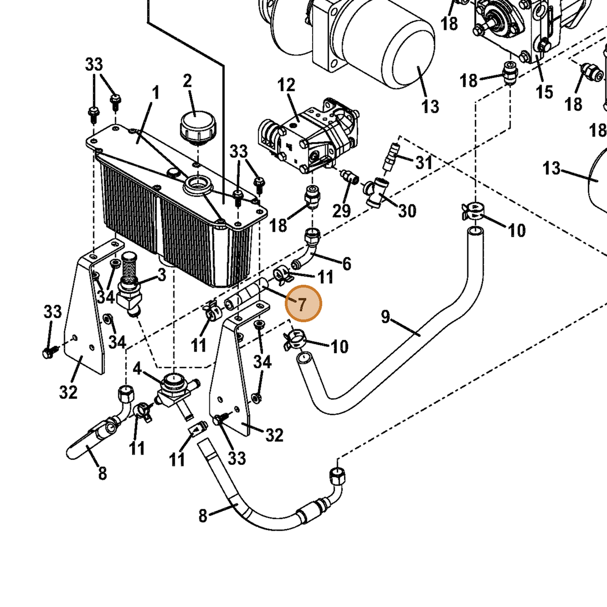 Grasshopper part 821781 — IPL diagram snippet (6x zoom, amber highlight)