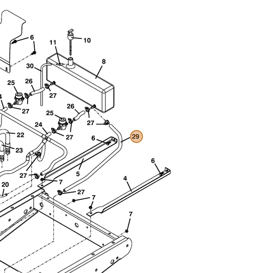 Grasshopper part 821789 — IPL diagram snippet (6x zoom, amber highlight)