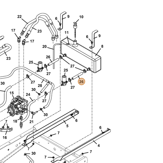 Grasshopper part 821793 — IPL diagram snippet (6x zoom, amber highlight)