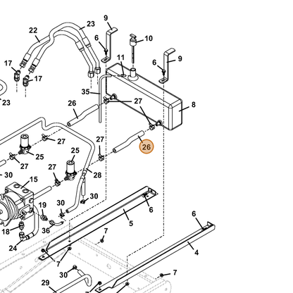 Grasshopper part 821796 — IPL diagram snippet (6x zoom, amber highlight)