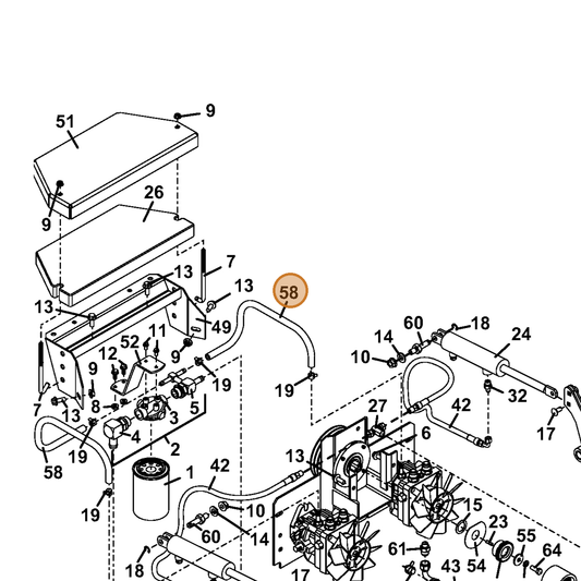 Grasshopper part 821802 — IPL diagram snippet (6x zoom, amber highlight)