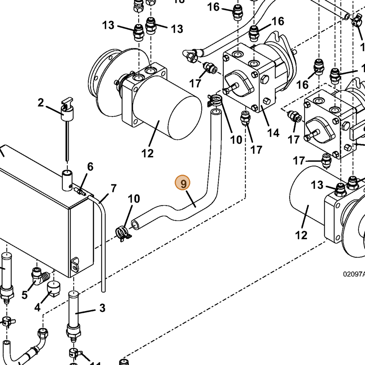 Grasshopper part 821804 — IPL diagram snippet (6x zoom, amber highlight)