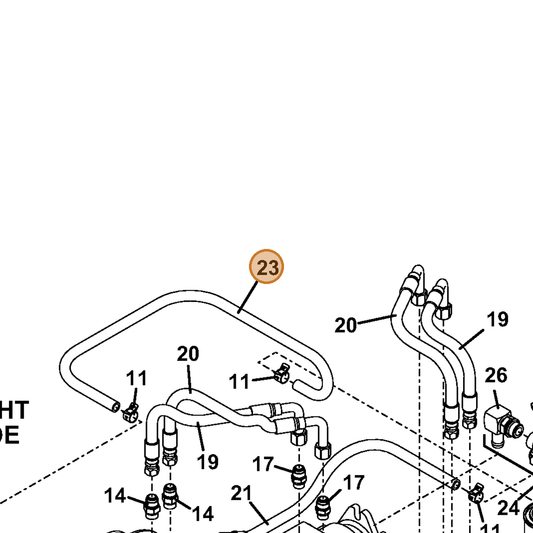 Grasshopper part 821806 — IPL diagram snippet (6x zoom, amber highlight)