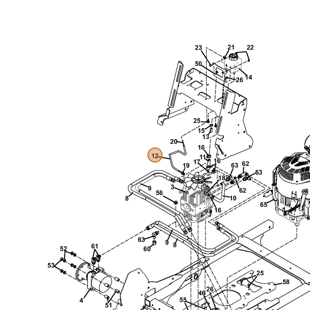 Grasshopper part 821812 — IPL diagram snippet (6x zoom, amber highlight)